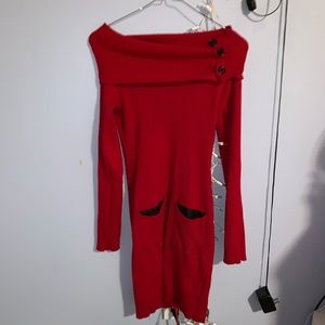 Long sleeve red dress